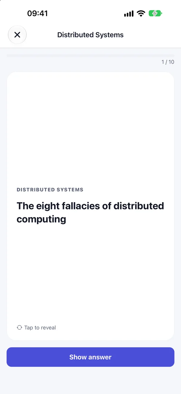A flashcard: The eight fallacies of distributed computing.